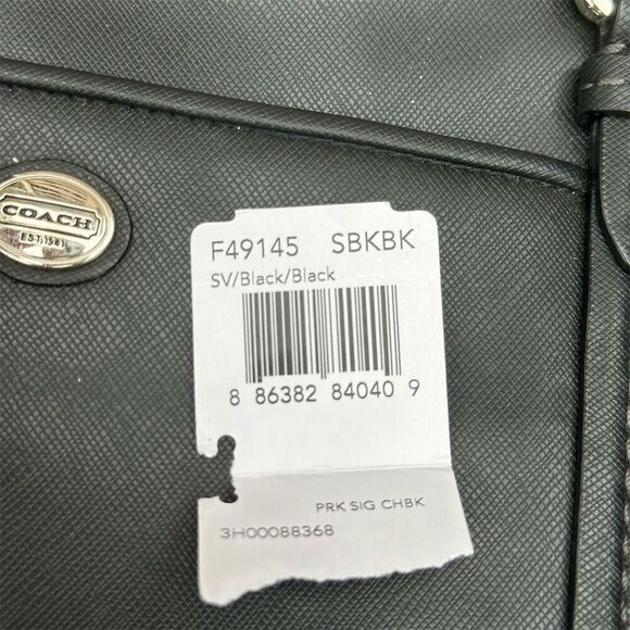 Coach Peyton Leather Double Zip Carryall Tote Bag Black Large - Picture 11 of 12